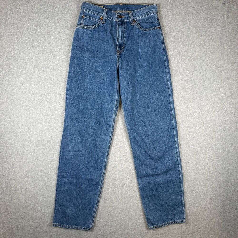 Levis Premium Womens Size 26x32 Straight Leg Denim Jeans Blue High Rise Cotton